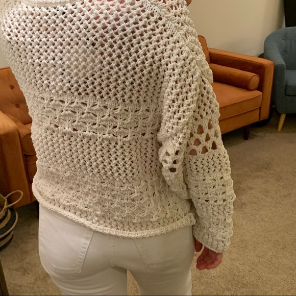 Zara NWT Textured Knit Sweater Cream Ecru White Chunky Small - Picture 6 of 11